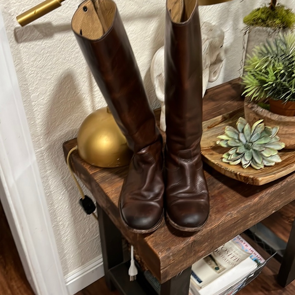 Frye Melissa tall chocolate boots